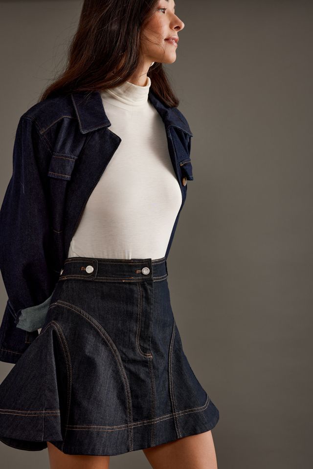 Mini-jupe en denim sculpté Pilcro #2