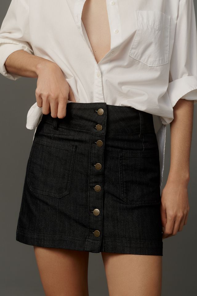 Pilcro Button-Front Denim Mini Skirt #1