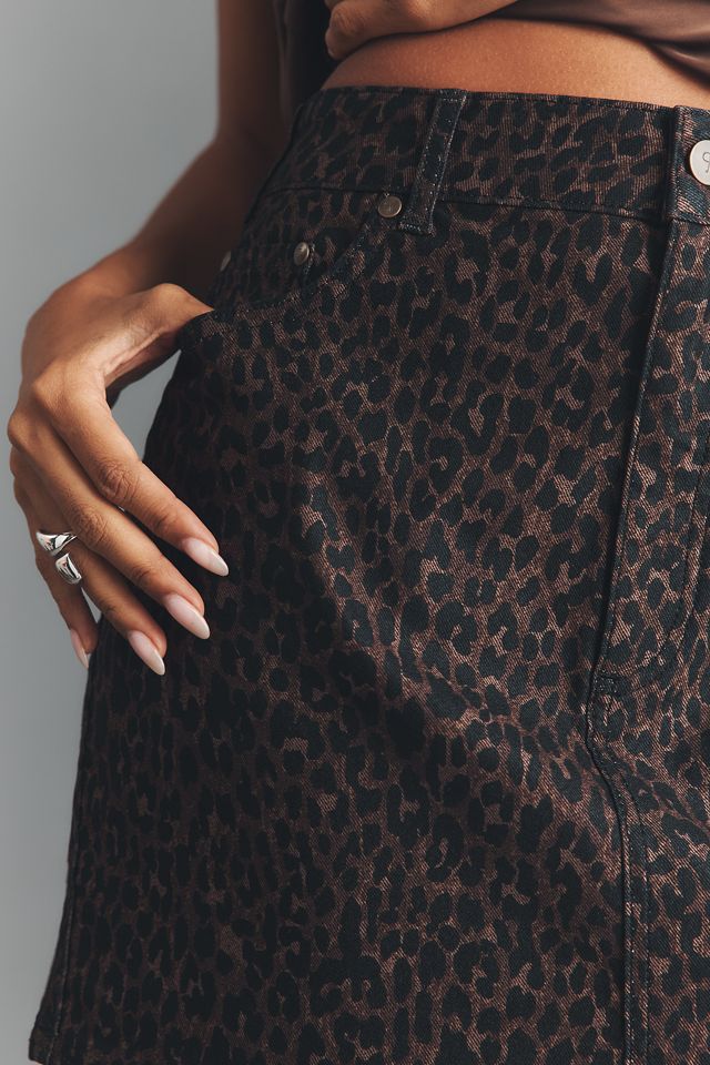Pilcro Cheetah-Print Denim Mini Skirt #2