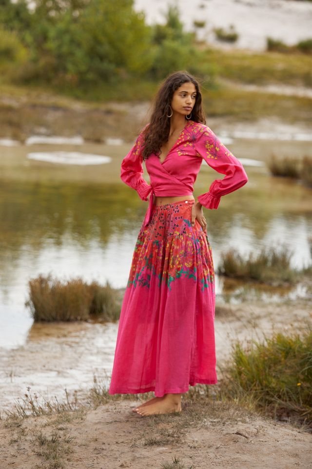 Alizka Tiered Maxi Skirt Anthropologie