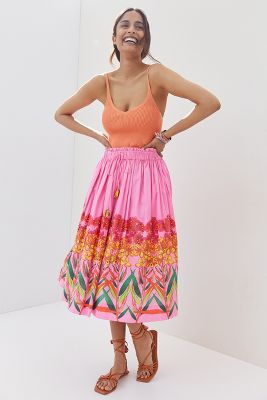 Crane embroidered 2024 skirt anthropologie