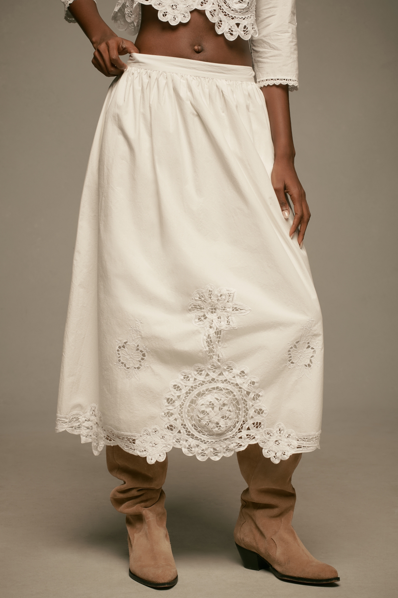 Hunter Bell Corrine Lace Midi Skirt