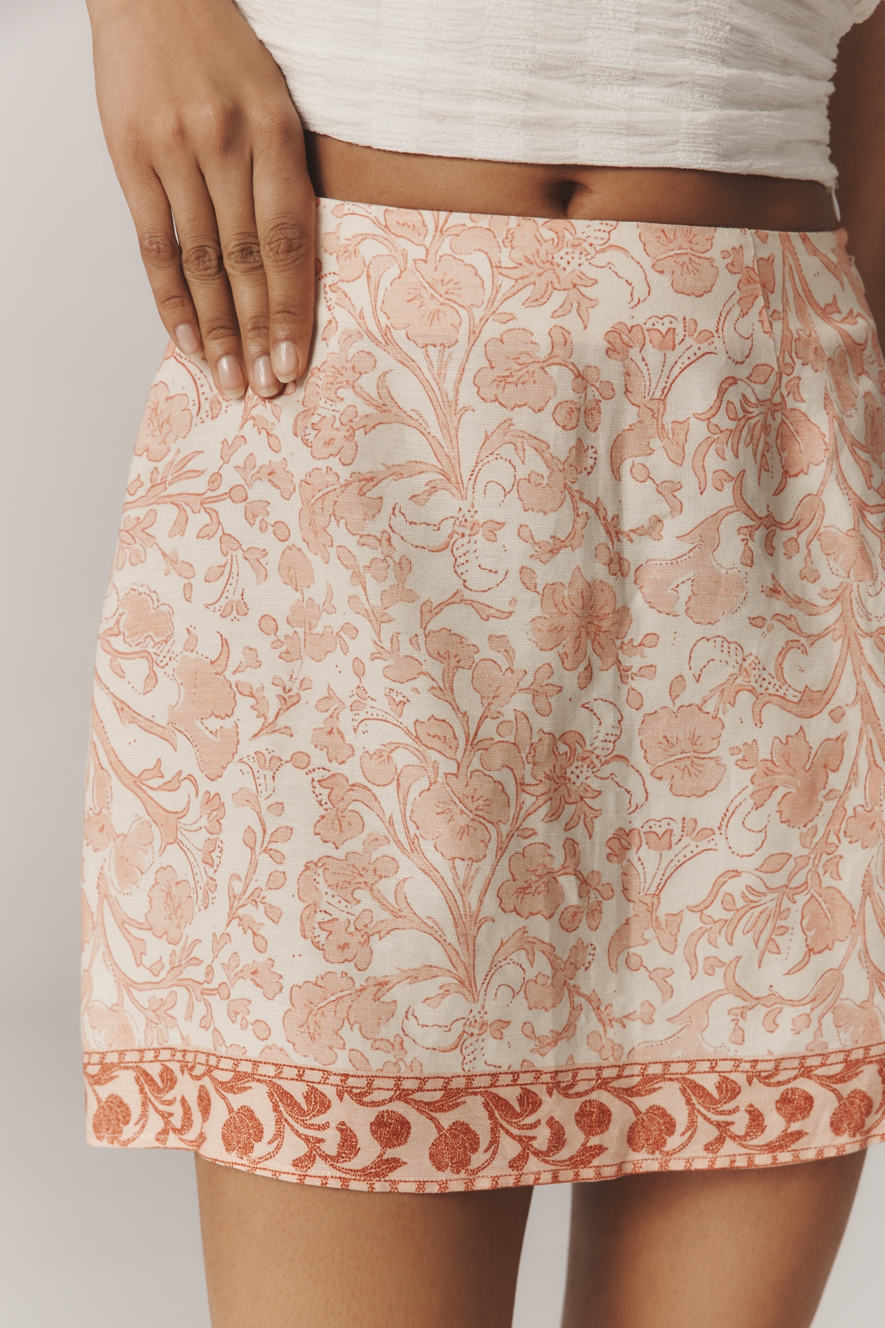 Hunter Bell Vivian Linen Blend Mini Skirt