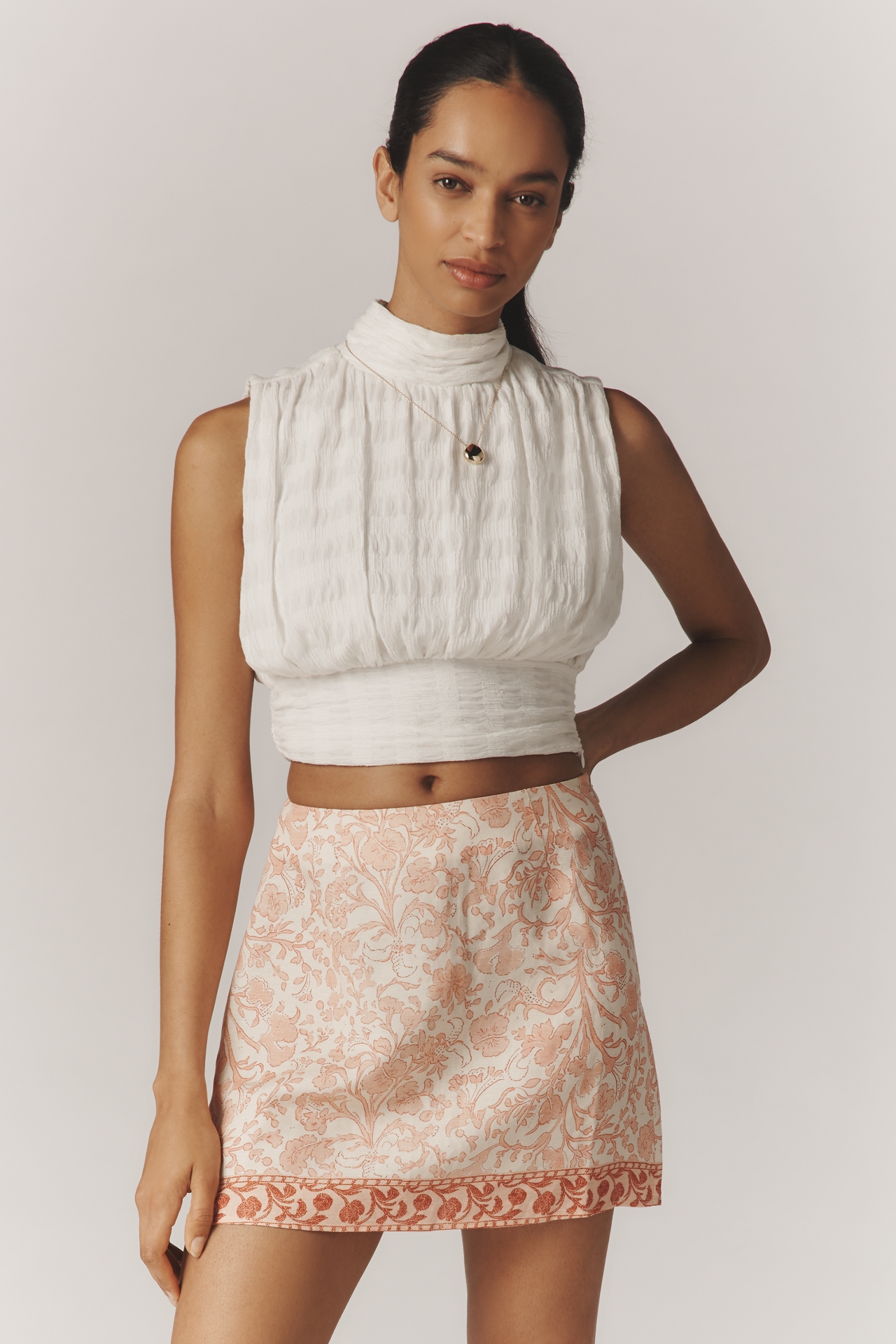 Hunter Bell Vivian Linen Blend Mini Skirt