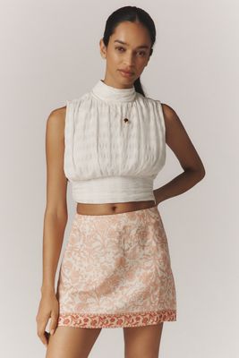 Hunter Bell Vivian Linen Blend Mini Skirt