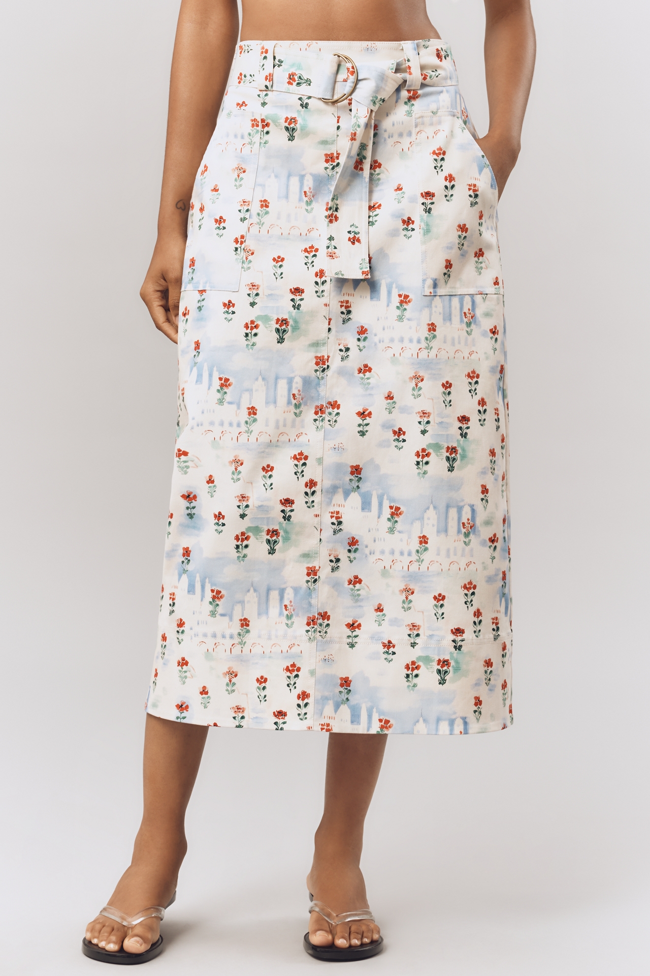 Hunter Bell Coolidge A-Line Belted Midi Skirt