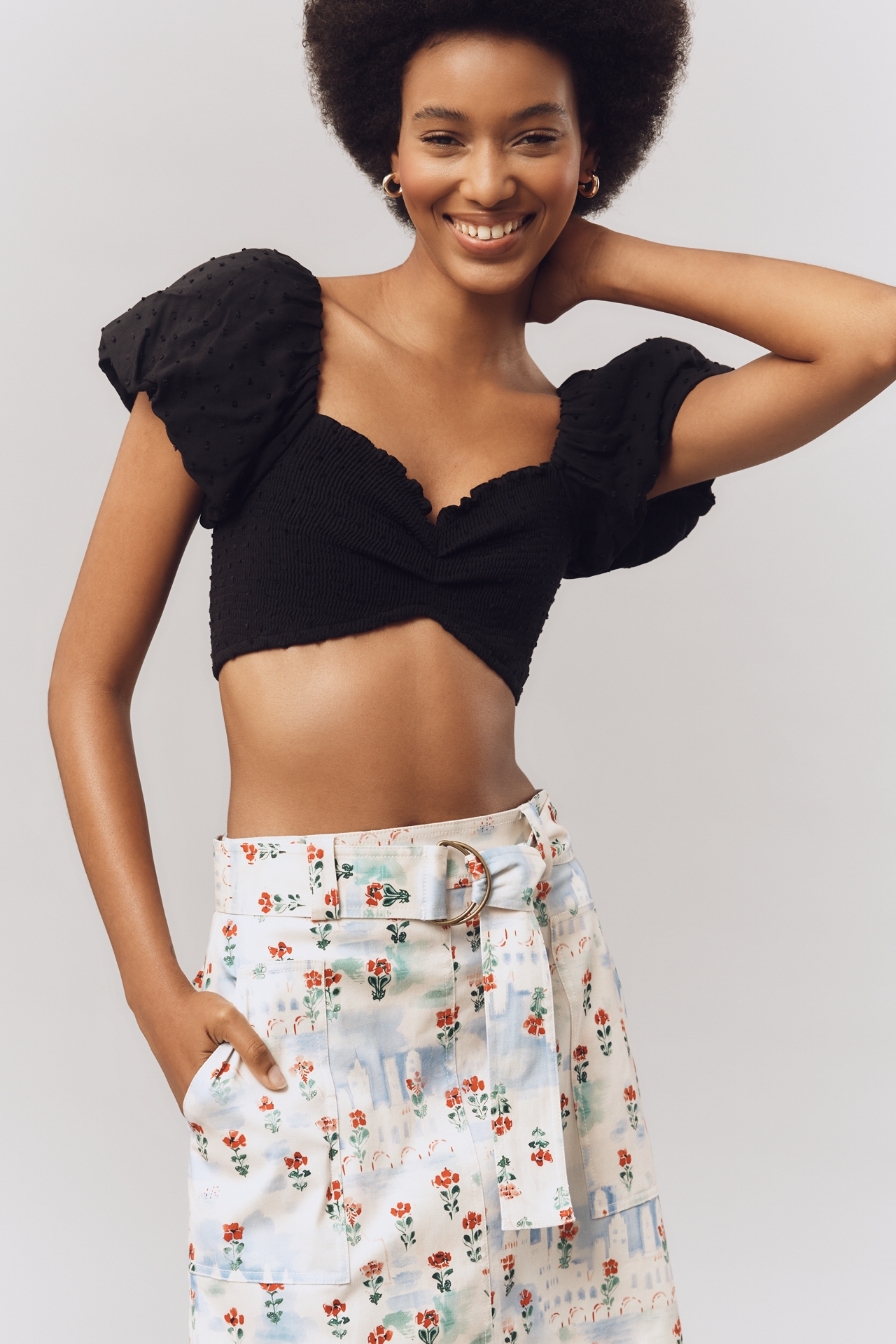 Hunter Bell Coolidge A-Line Belted Midi Skirt