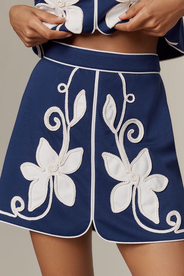 Hunter Bell Dottie Appliqué Mini Skirt #1