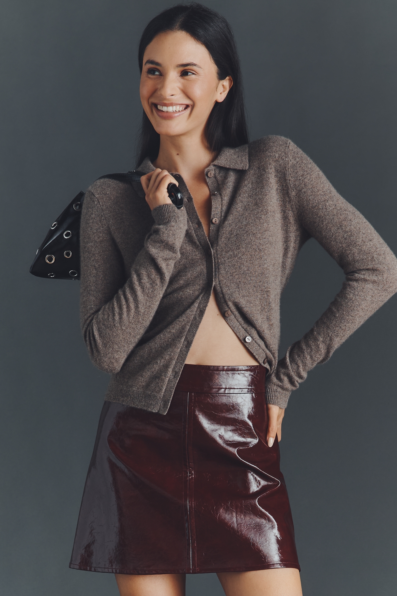 Hunter Bell Meeghan Faux-Leather Mini Skirt