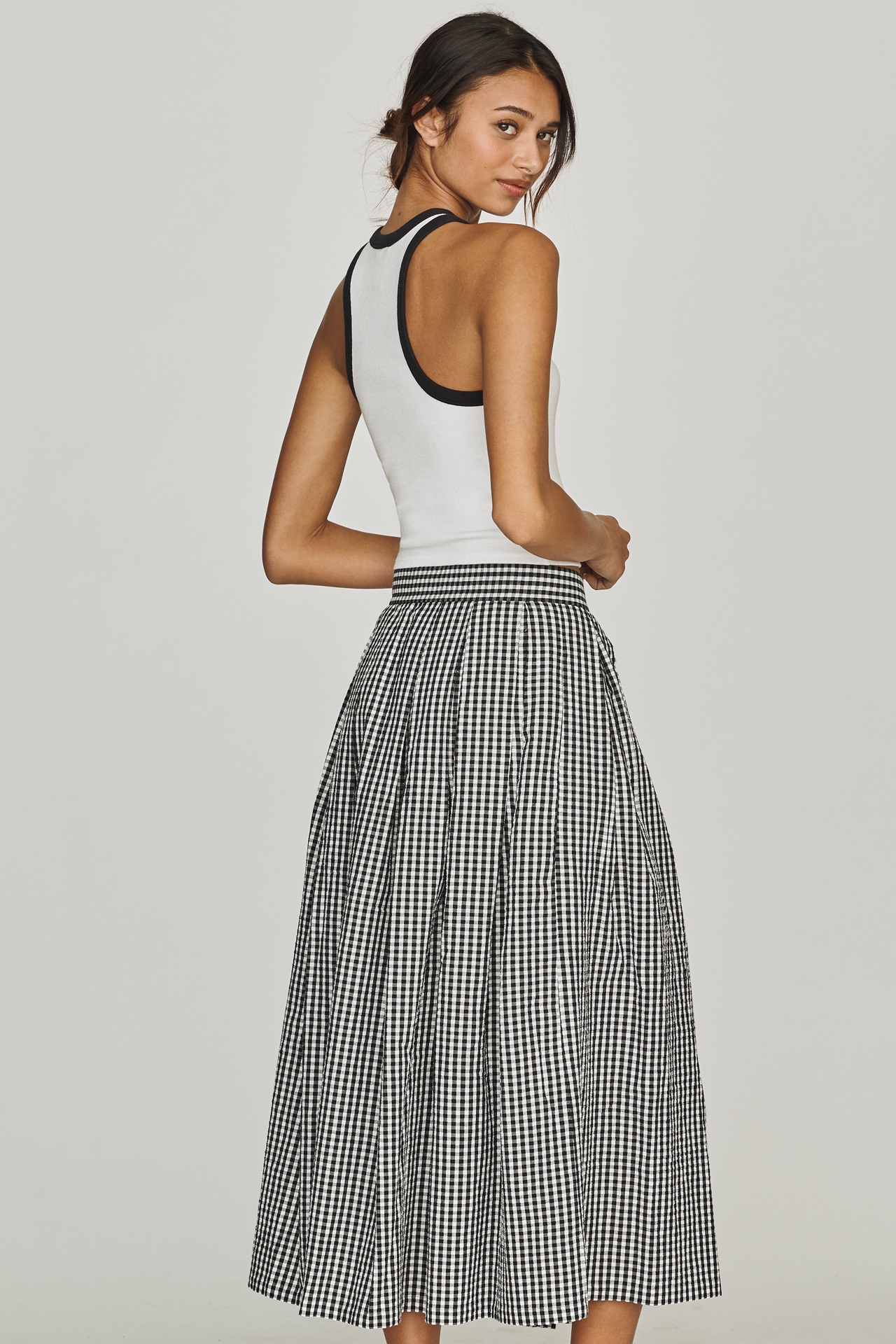 Hunter Bell Eva Linen Midi Skirt