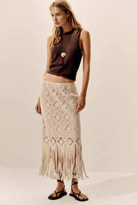 Hunter Rivington Midi Skirt In White