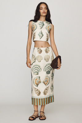 Hunter Lynne Midi Skirt In White