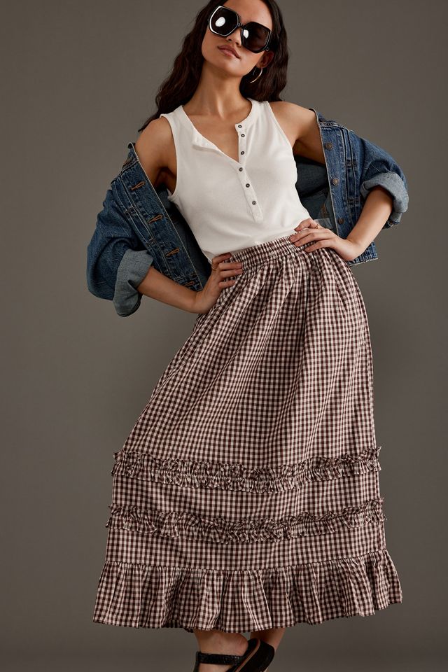 Falda Midi con Volantes Rina Damson Madder #2