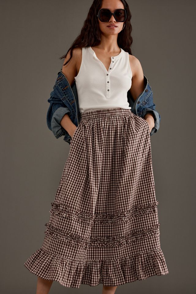 Falda Midi con Volantes Rina Damson Madder #3