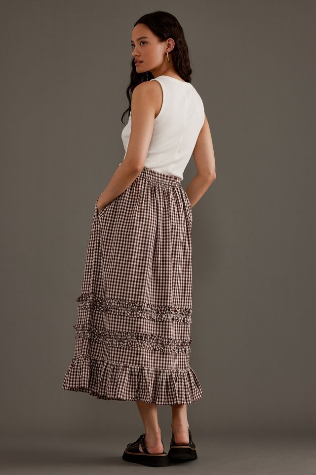 Falda Midi con Volantes Rina Damson Madder #5