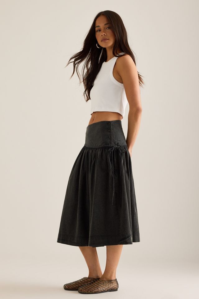 Damson Madder Fia Drop-Waist Knee-Length Skirt