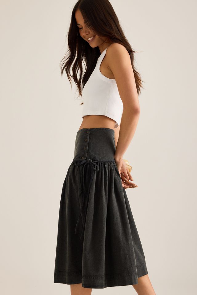 Damson Madder Fia Drop-Waist Knee-Length Skirt