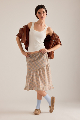 Damson Madder Sigourney Ruffle Midi Skirt