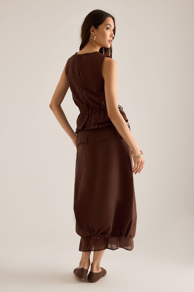 Damson Madder Amber Double Layer Midi Skirt | Anthropologie UK