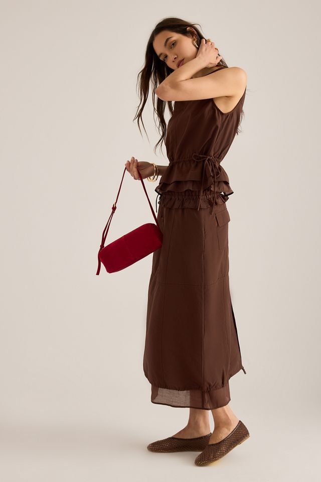 Damson Madder Amber Double Layer Midi Skirt | Anthropologie UK