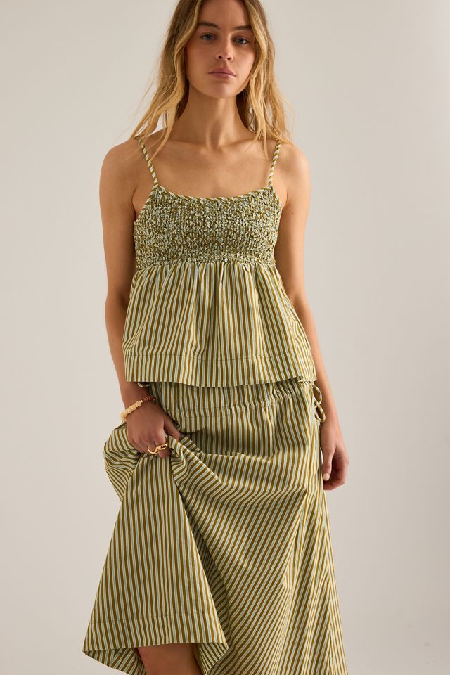 Falda Midi de Rayas Caspia Damson Madder #1