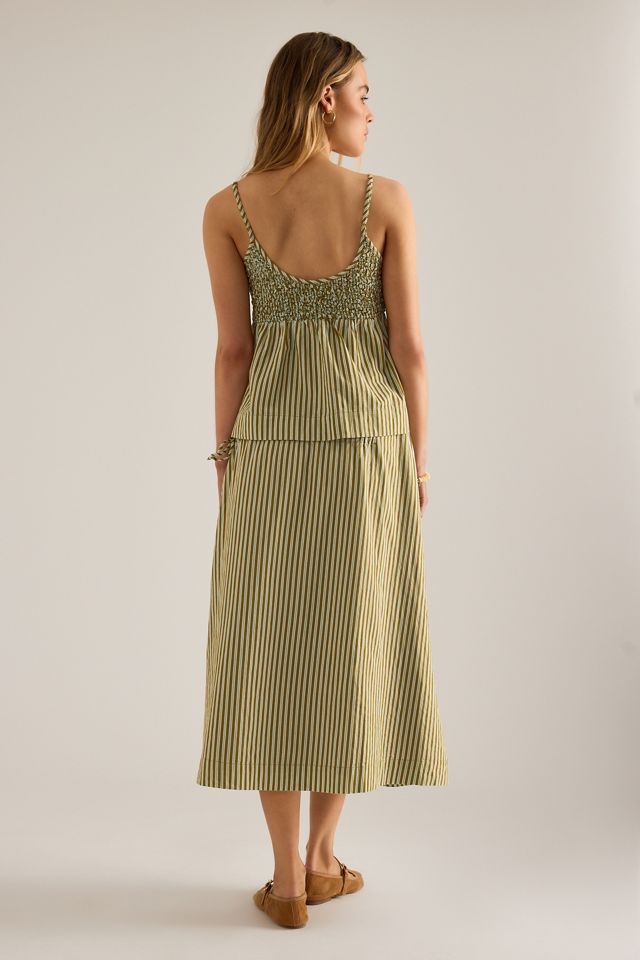 Falda Midi de Rayas Caspia Damson Madder #4