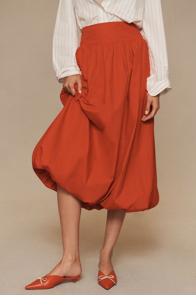 NIA Reina Bubble-Hem Midi Skirt #1