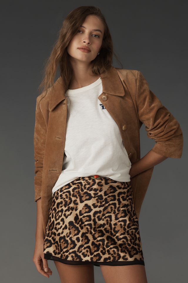 Anthropologie NIA ベンチュラ レオパード サテン ミニスカート NIA Ventura Leopard Satin Mini Skirt | Anthropologie