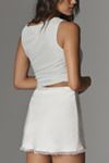 NIA Brianna Lace-Trim Satin Mini Skirt