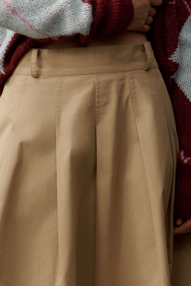 Flat White Pleated Midi Skirt #2
