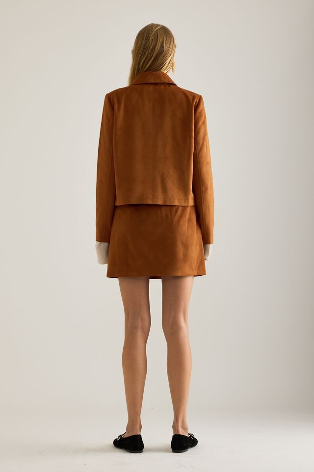 By Anthropologie Faux-Suede Embellished Mini Skirt #1