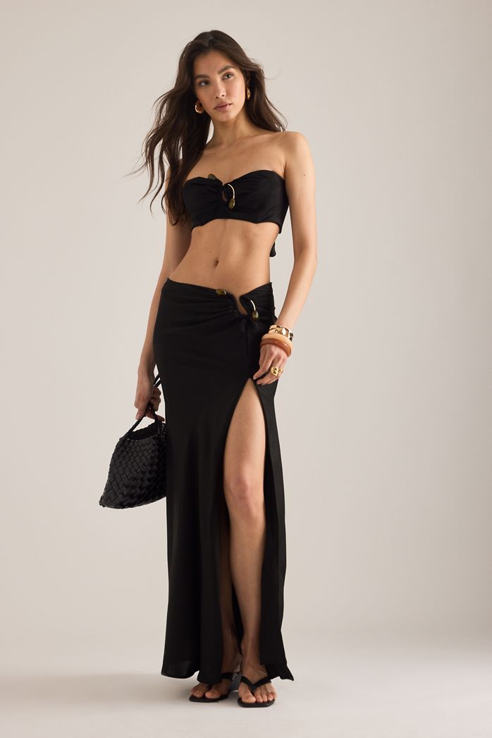 Bardot Dylan Satin Maxi Skirt
