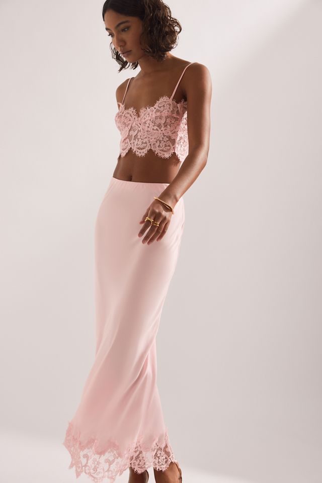Bardot Elisan Lace Satin Midi Skirt #2