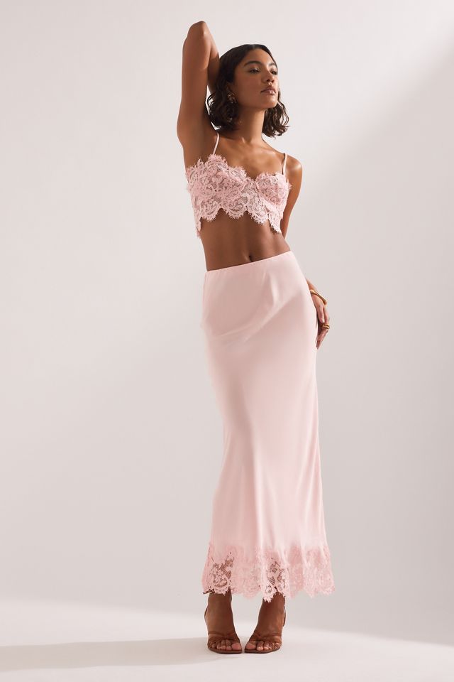 Bardot Elisan Lace Satin Midi Skirt #3