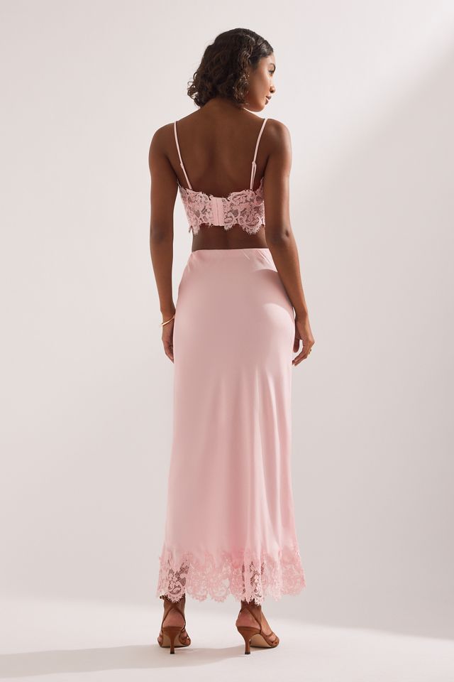 Bardot Elisan Lace Satin Midi Skirt #1