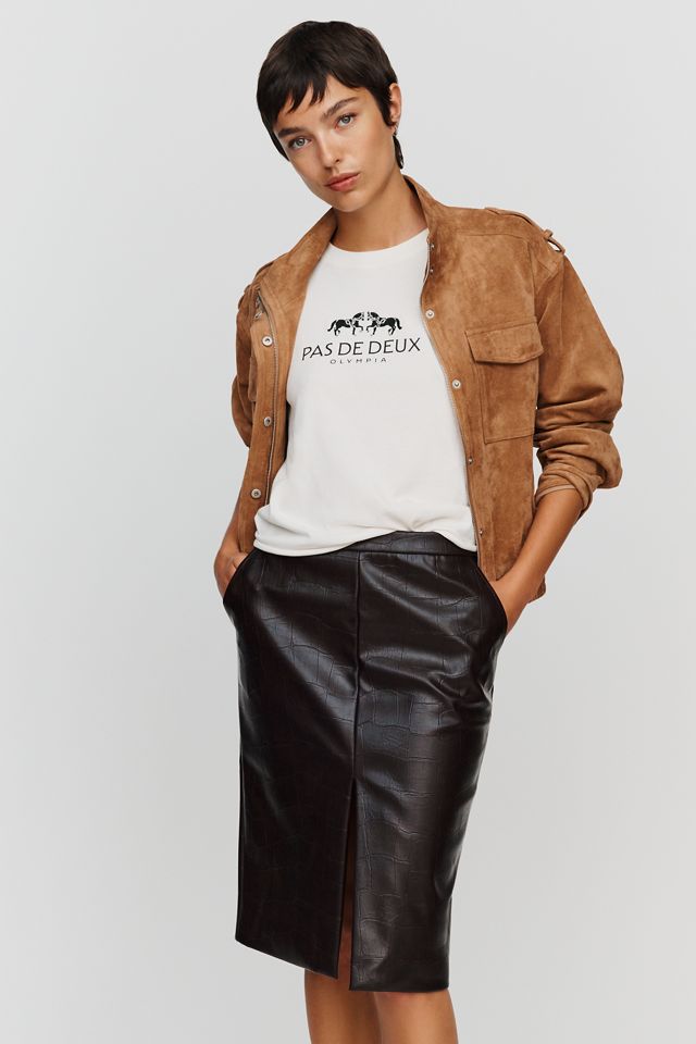 Bardot Rheba Faux-Leather Pencil Skirt  #3
