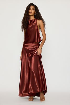 Bardot Toni Maxi-Rock aus Satin