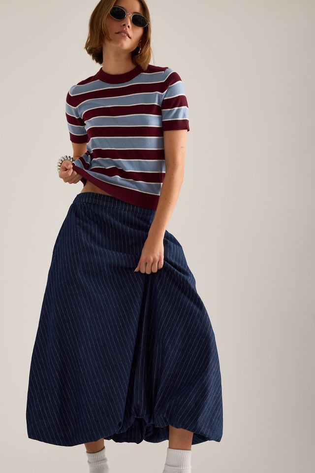 Falda Midi Abullonada de Mezclilla By Anthropologie #2