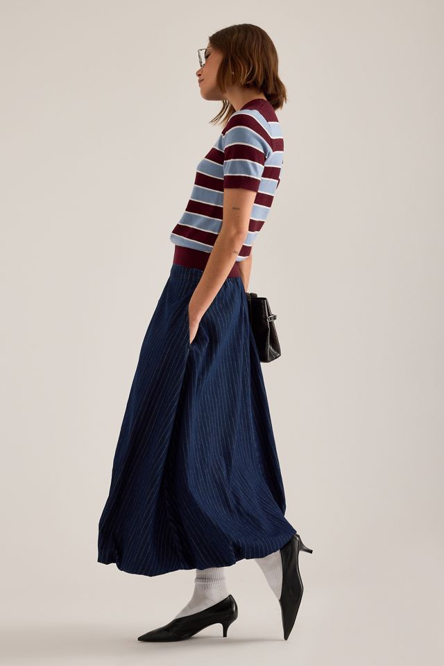 Falda Midi Abullonada de Mezclilla By Anthropologie #3