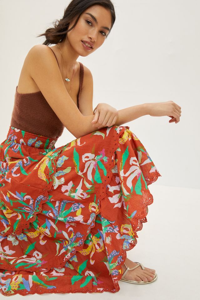 Tiered maxi hotsell skirt anthropologie