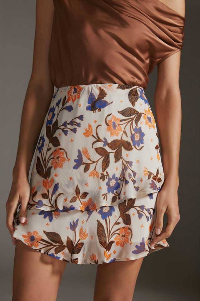 By Anthropologie Tiered Flounce Mini Skirt #1