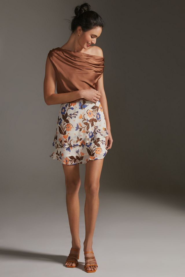 By Anthropologie Tiered Flounce Mini Skirt #3