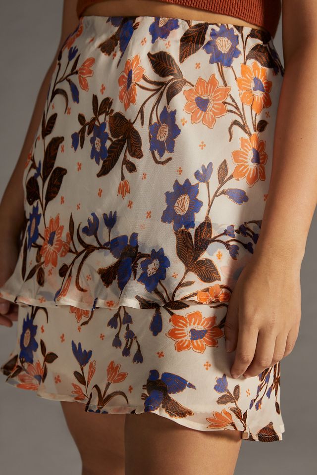 By Anthropologie Tiered Flounce Mini Skirt #5