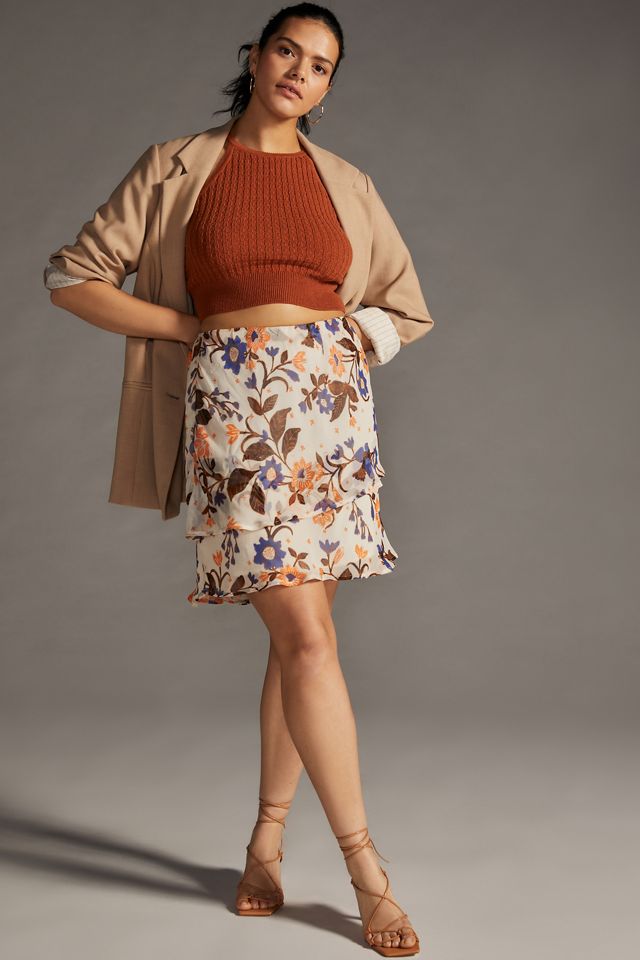 By Anthropologie Tiered Flounce Mini Skirt #4