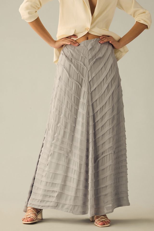 By Anthropologie Ruffle Stripe Skirt #1