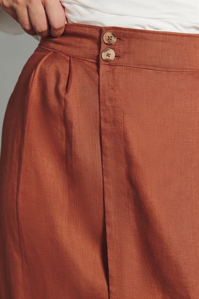 By Anthropologie Linen Wrap Skirt #6