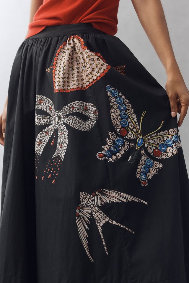 The Jacie Poplin Printed Maxi Skirt by Maeve #1