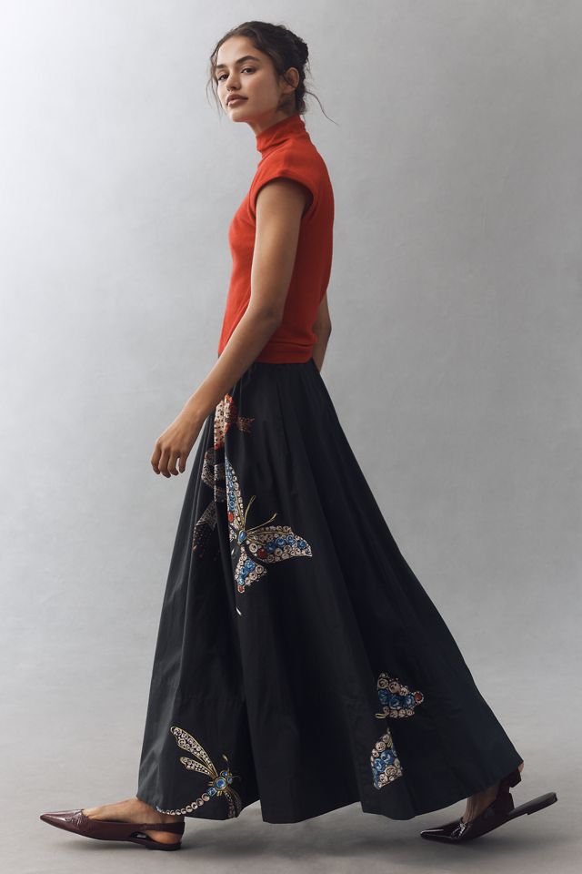 The Jacie Poplin Printed Maxi Skirt by Maeve #2