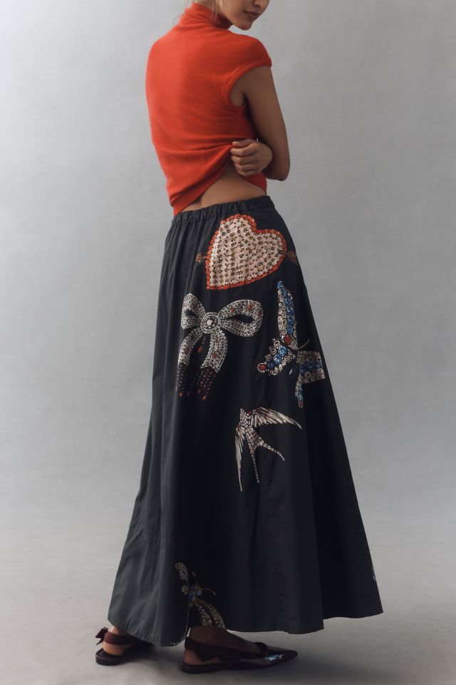 The Jacie Poplin Printed Maxi Skirt by Maeve #3
