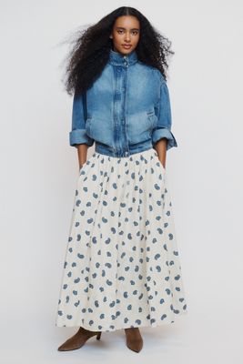 Maeve Jacie Poplin Printed Maxi Skirt